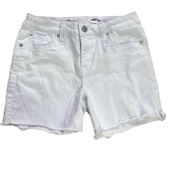 7 for all mankind shorts white cutoff weekend short size 4 frayed ends - Picture 5 of 8